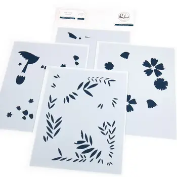 PINKFRESH PINKFRESH STUDIO HAPPY HUMMINGBIRDS STENCIL SET 4/PK