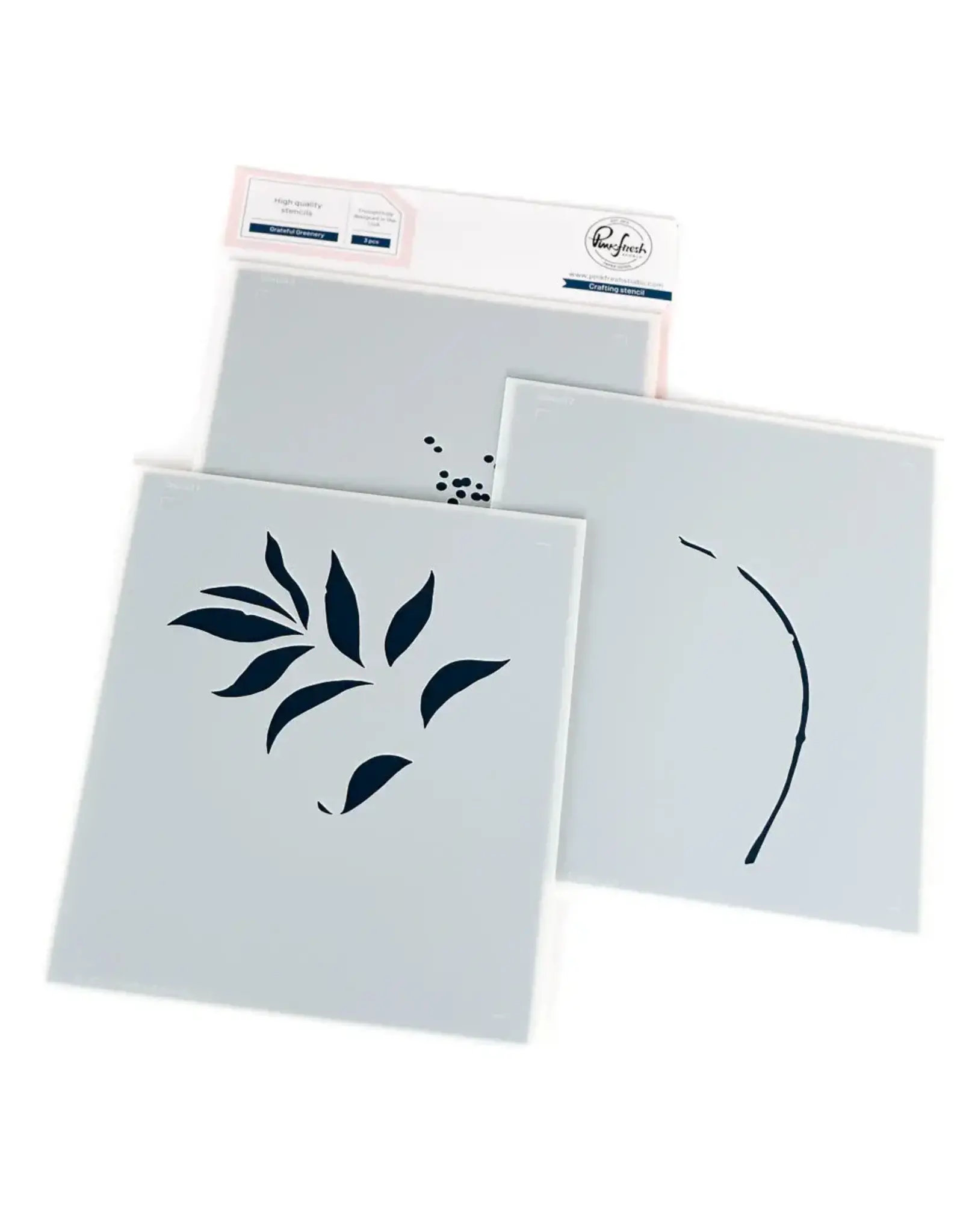 PINKFRESH PINKFRESH STUDIO GRATEFUL GREENERY STENCIL SET 3/PK