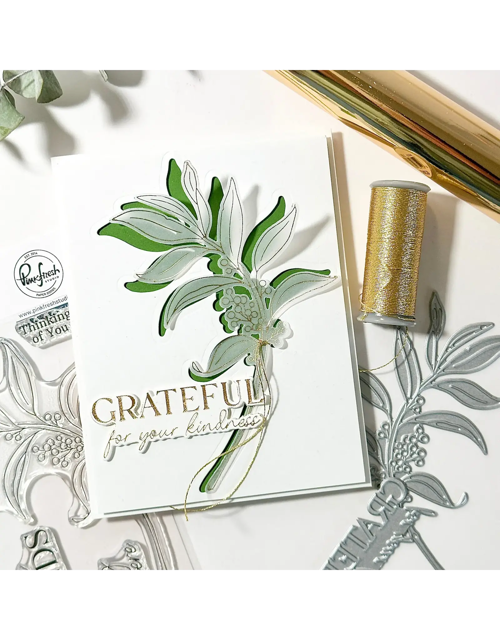 PINKFRESH PINKFRESH STUDIO GRATEFUL GREENERY STENCIL SET 3/PK