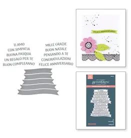 SPELLBINDERS SPELLBINDERS BETTERPRESS INTERNATIONAL SENTIMENTS COLLECTION ITALIAN SENTIMENTS PRESS PLATES & DIE SET