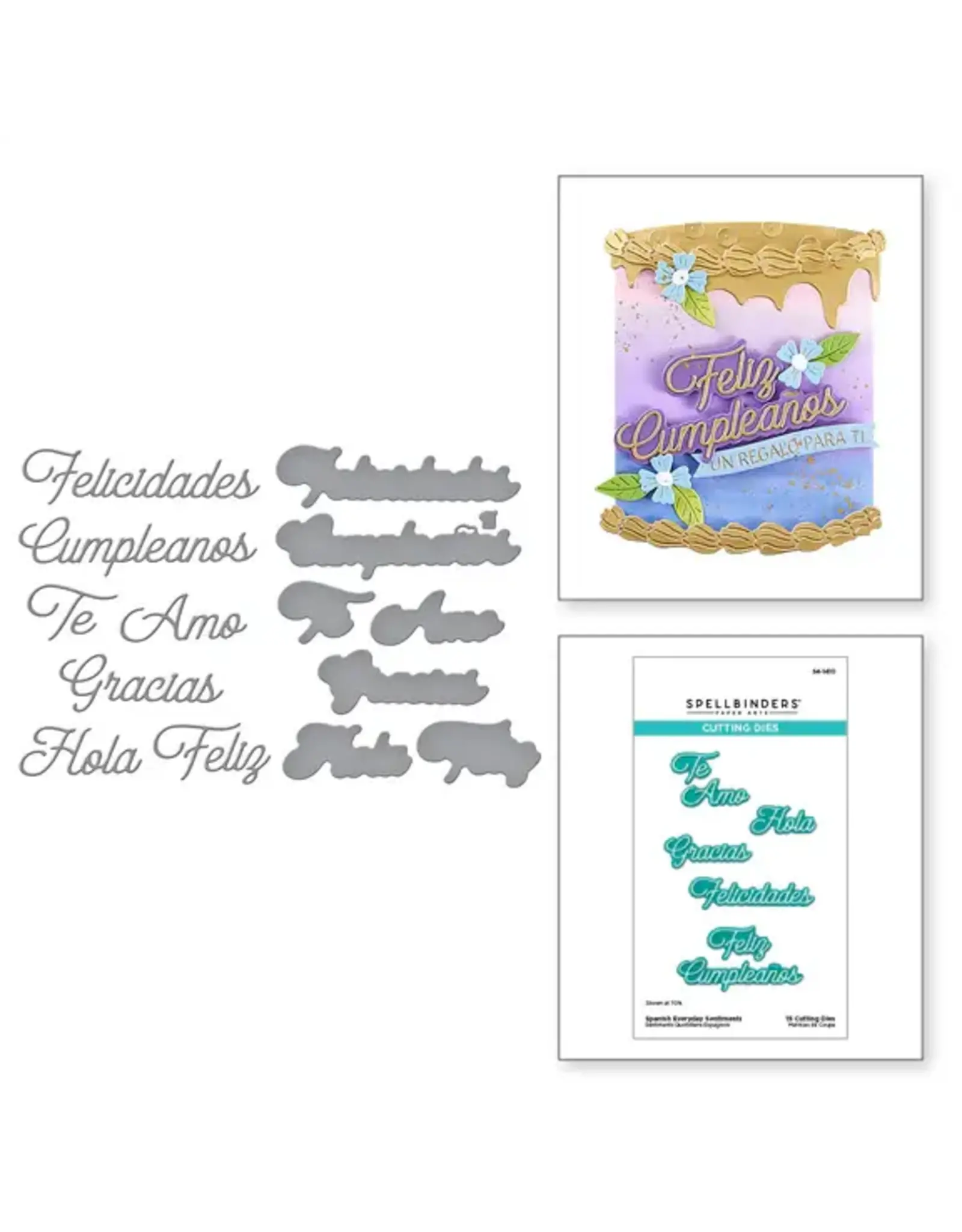 SPELLBINDERS SPELLBINDERS INTERNATIONAL SENTIMENTS COLLECTION SPANISH EVERYDAY SENTIMENTS ETCHED DIE SET