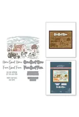 SPELLBINDERS SPELLBINDERS BETTERPRESS JUSTINE DVORAK JUSTINE'S FARM COLLECTION FARM SWEET FARM REGISTRATION PRESS PLATES & DIE SET