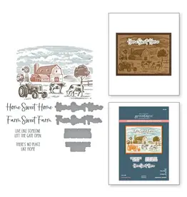 SPELLBINDERS SPELLBINDERS BETTERPRESS JUSTINE DVORAK JUSTINE'S FARM COLLECTION FARM SWEET FARM REGISTRATION PRESS PLATES & DIE SET