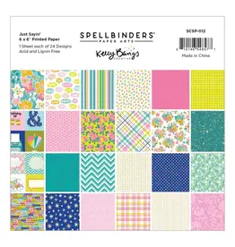 SPELLBINDERS SPELLBINDERS KELLY BANGS JUST SAYIN' COLLECTION 6x6 PAPER PAD 24 SHEETS