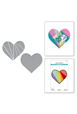 SPELLBINDERS SPELLBINDERS KELLY BANGS JUST SAYIN' COLLECTION PIECED HEART ETCHED DIE SET