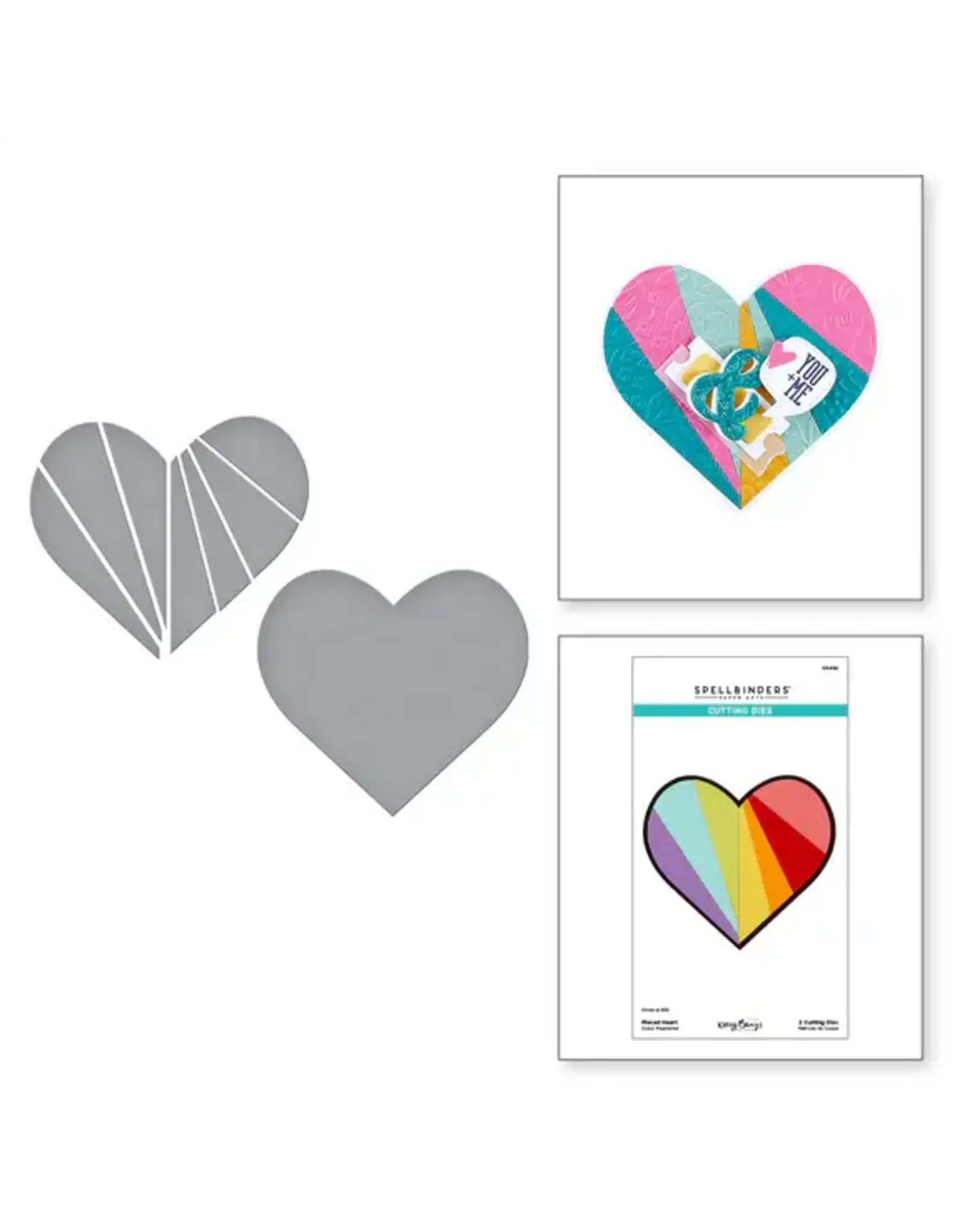 SPELLBINDERS SPELLBINDERS KELLY BANGS JUST SAYIN' COLLECTION PIECED HEART ETCHED DIE SET