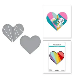 SPELLBINDERS SPELLBINDERS KELLY BANGS JUST SAYIN' COLLECTION PIECED HEART ETCHED DIE SET