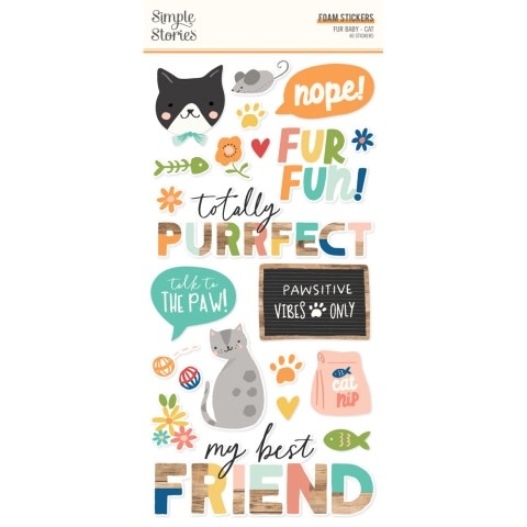 SIMPLE STORIES SIMPLE STORIES FUR BABY CAT FOAM STICKERS 40/PK