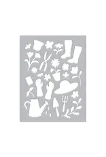HERO ARTS HERO ARTS IN THE GARDEN COLLECTION GARDENING TOOLS & FLOWERS COVER PLATE DIE