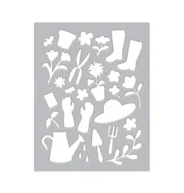 HERO ARTS HERO ARTS IN THE GARDEN COLLECTION GARDENING TOOLS & FLOWERS COVER PLATE DIE