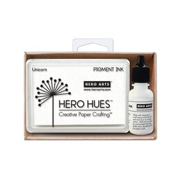 HERO ARTS HERO ARTS UNICORN WHITE PIGMENT INK PAD + REINKER BUNDLE