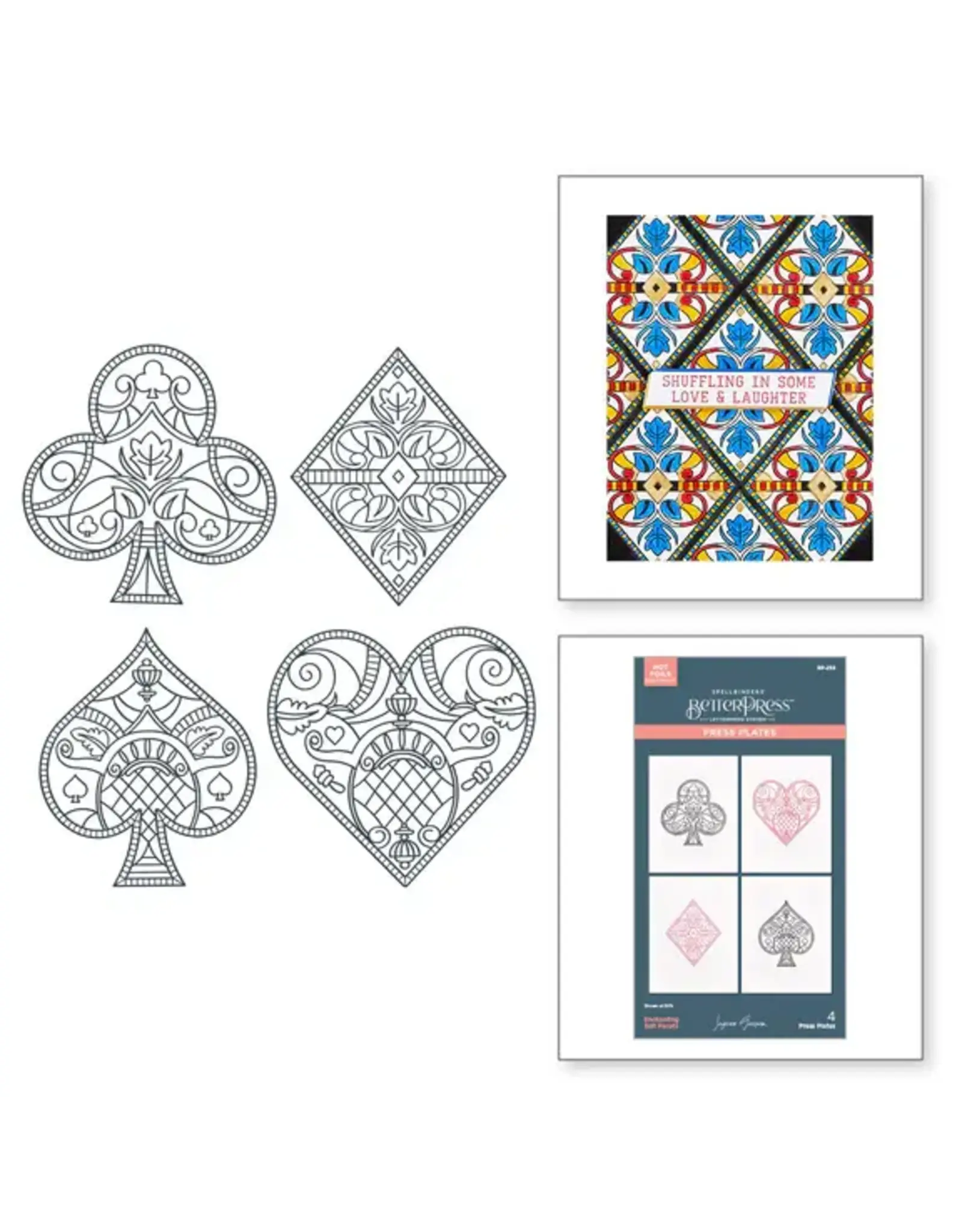 SPELLBINDERS SPELLBINDERS BETTERPRESS JAYCEE GASPAR JACK OF ALL TRADES COLLECTION ENCHANTING SUIT FACETS PRESS PLATE