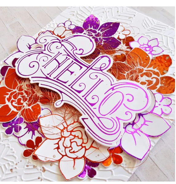 SPELLBINDERS SPELLBINDERS GLIMMER FOIL FUCHSIA FLOWER