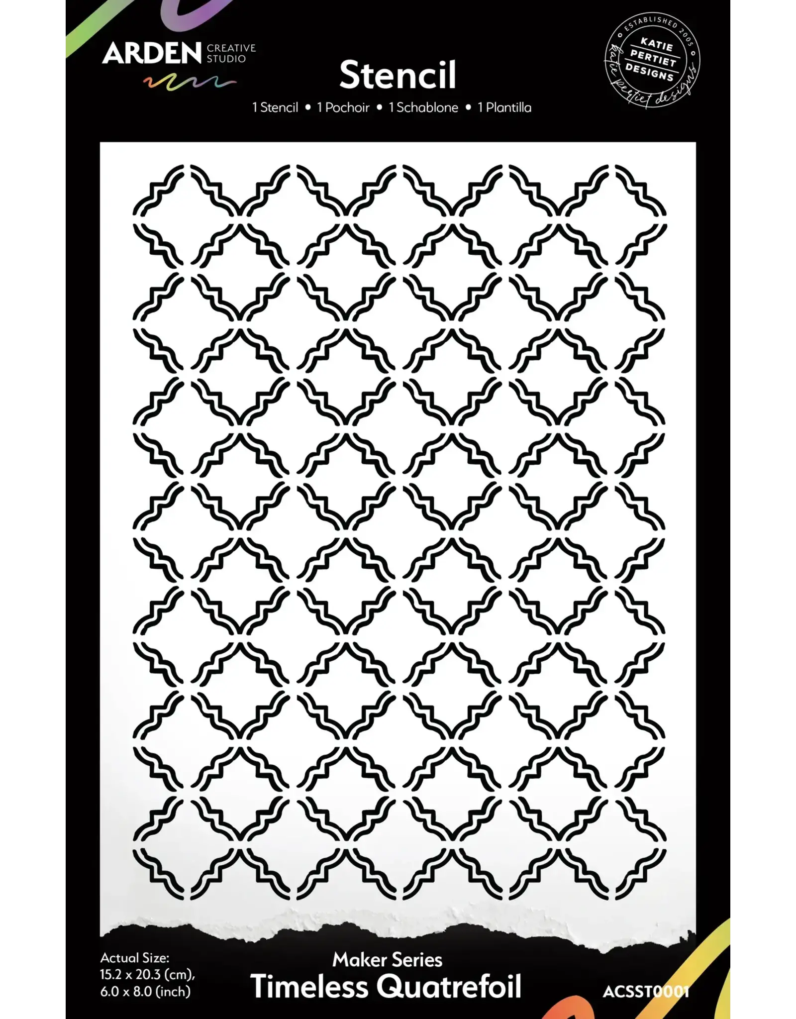 ARDEN CREATIVE STUDIO ARDEN CREATIVE STUDIO MAKER SERIES TIMELESS QUATREFOIL 6x8 STENCIL