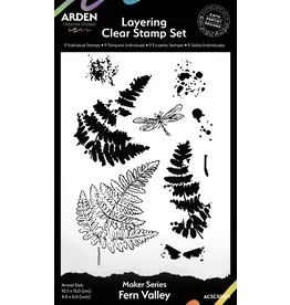 ARDEN CREATIVE STUDIO ARDEN CREATIVE STUDIO MAKER SERIES FERN VALLEY 4x6 LAYERING CLEAR STAMP SET
