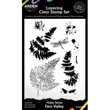 ARDEN CREATIVE STUDIO ARDEN CREATIVE STUDIO MAKER SERIES FERN VALLEY 4x6 LAYERING CLEAR STAMP SET