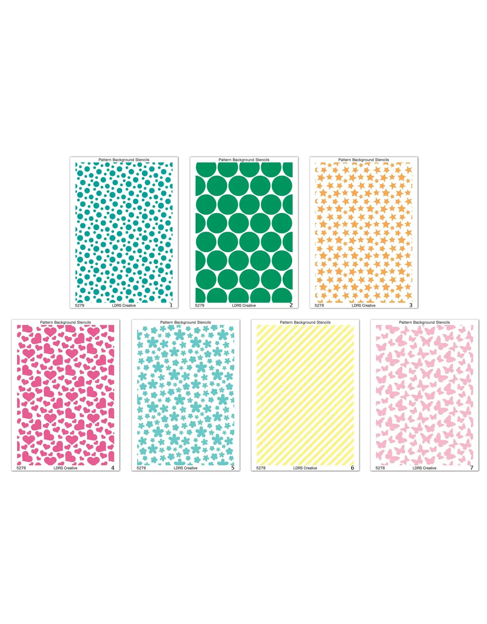 LDRS CREATIVE LDRS CREATIVE PATTERN BACKGROUND STENCILS SET
