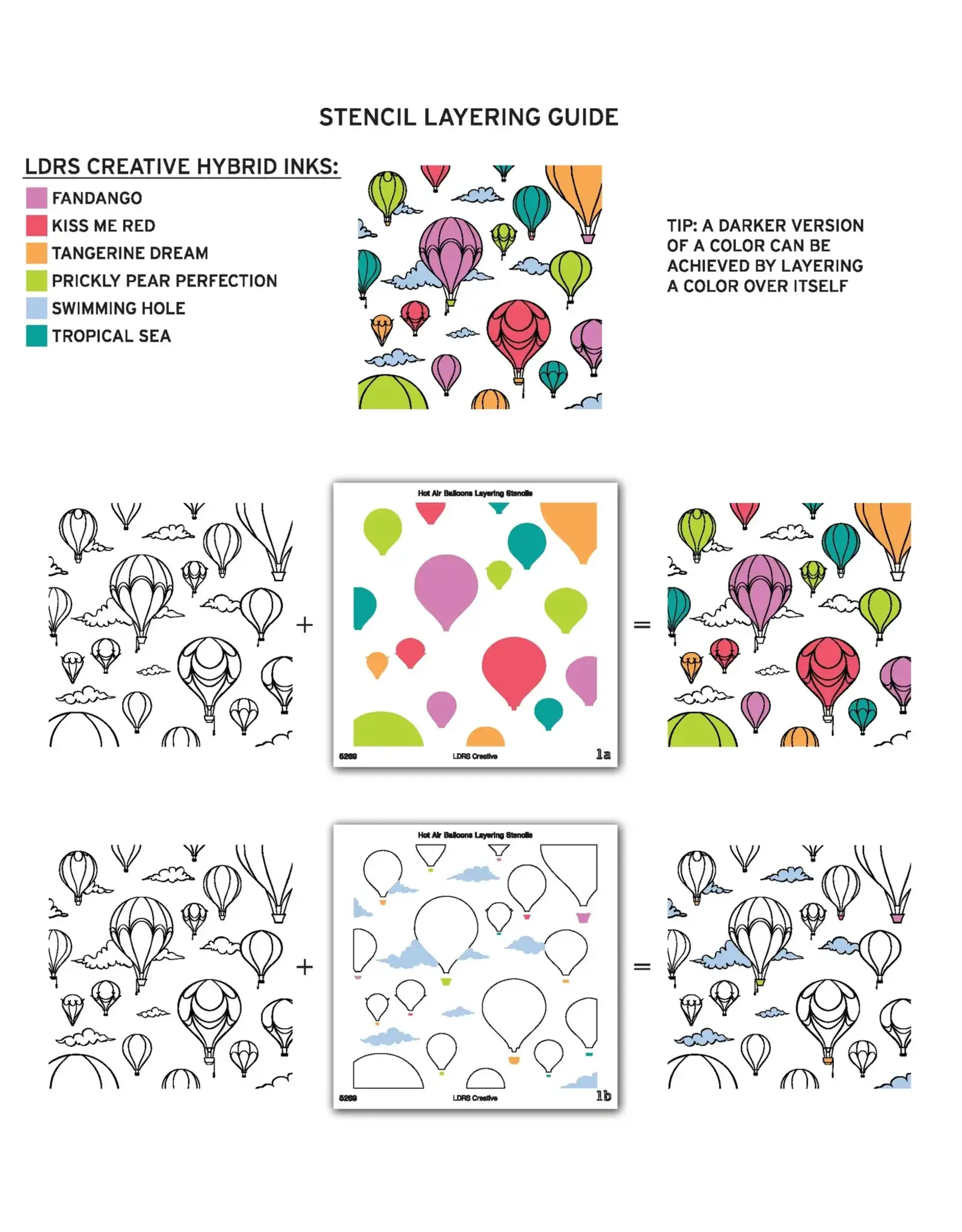 LDRS CREATIVE LDRS CREATIVE HOT AIR BALLOONS LAYERING STENCILS SET 2/PK