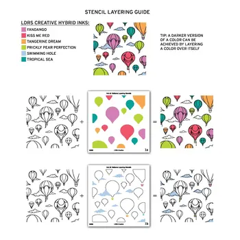 LDRS CREATIVE LDRS CREATIVE HOT AIR BALLOONS LAYERING STENCILS SET 2/PK