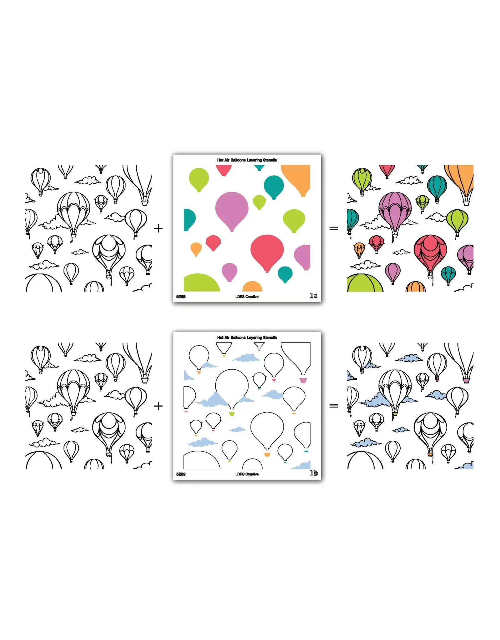 LDRS CREATIVE LDRS CREATIVE HOT AIR BALLOONS LAYERING STENCILS SET 2/PK