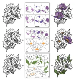 LDRS CREATIVE LDRS CREATIVE GRAND BOUQUET LAYERING STENCILS SET 3/PK