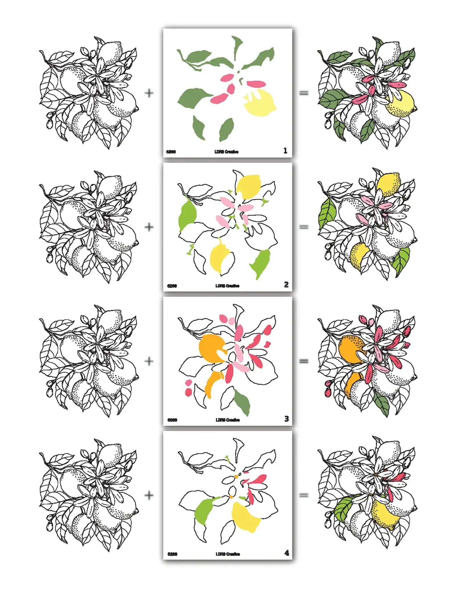 LDRS CREATIVE LDRS CREATIVE FRUIT TREE LAYERING STENCILS SET 4/PK