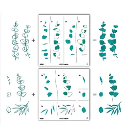 LDRS CREATIVE LDRS CREATIVE EUCALYPTUS LAYERING STENCILS SET 2/PK