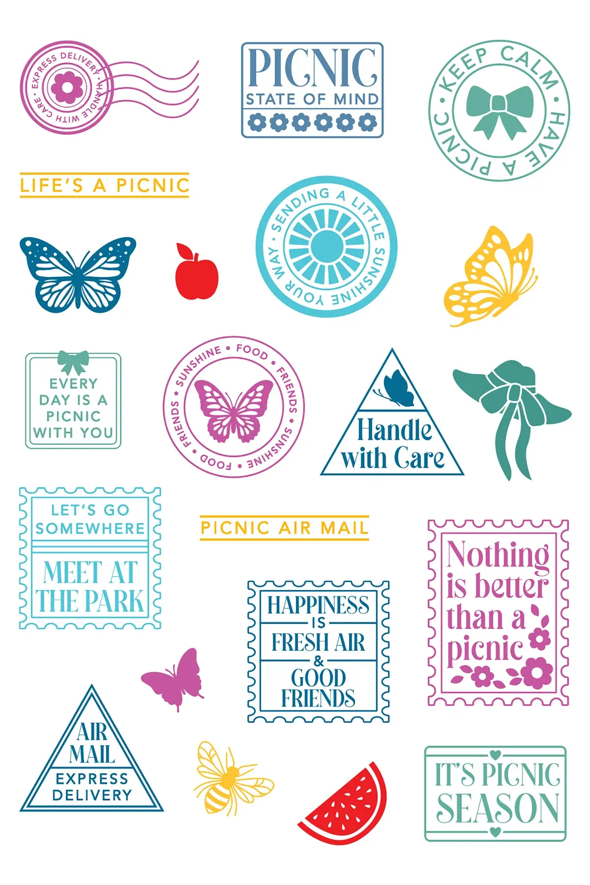 LDRS CREATIVE LDRS CREATIVE PICNIC POSTAGE COLLAGE CLEAR STAMP SET