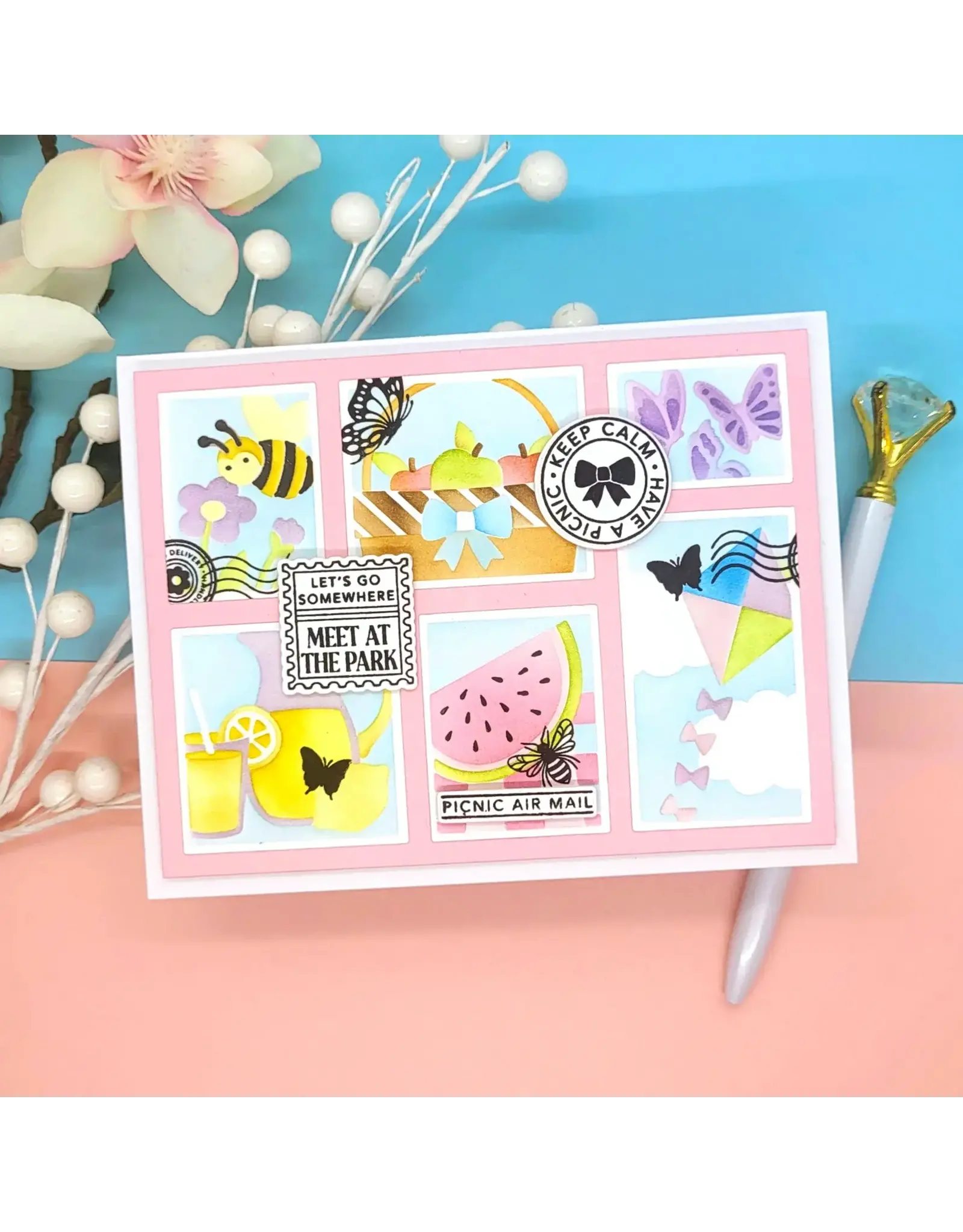 LDRS CREATIVE LDRS CREATIVE PICNIC POSTAGE COLLAGE CLEAR STAMP SET