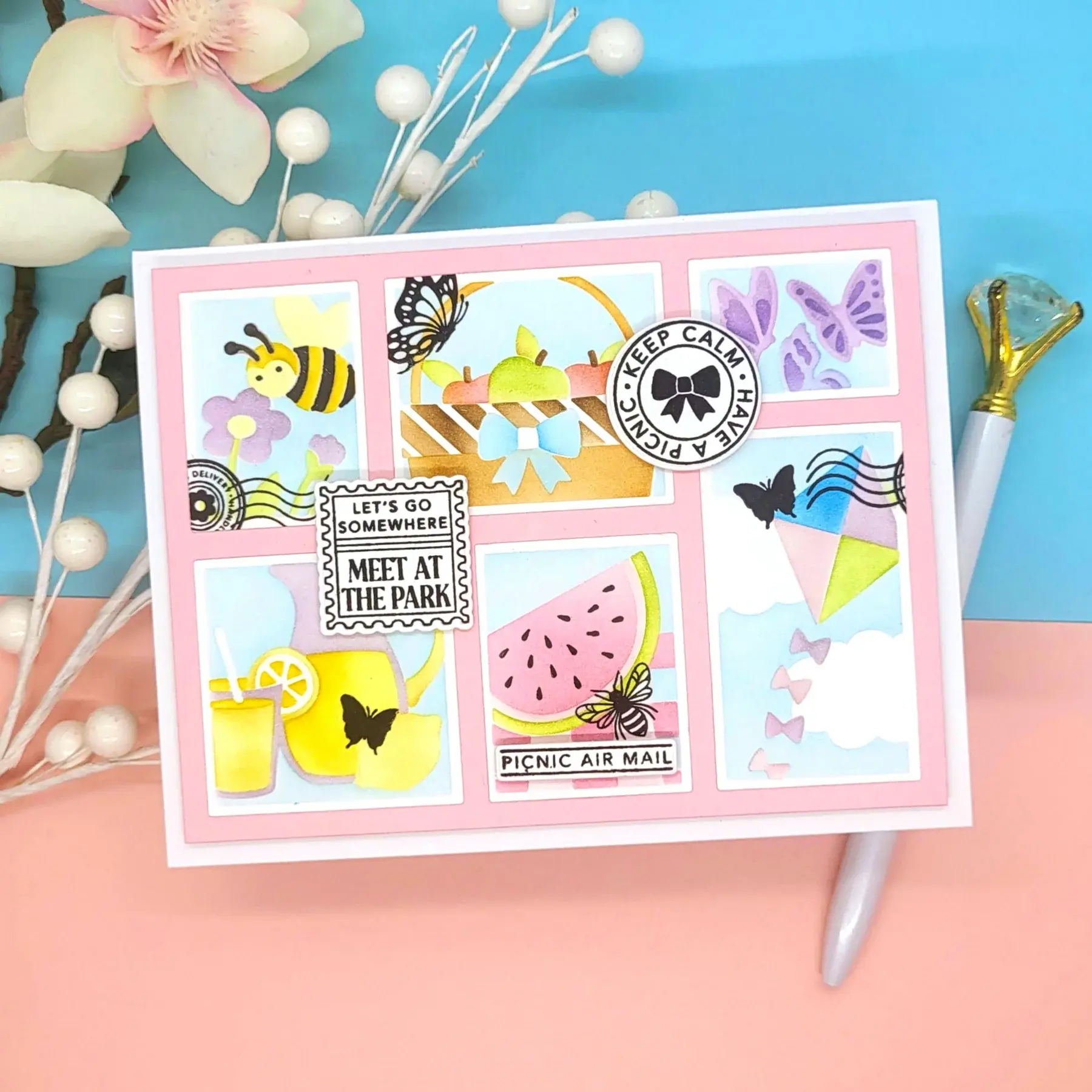 LDRS CREATIVE LDRS CREATIVE PICNIC POSTAGE COLLAGE CLEAR STAMP SET