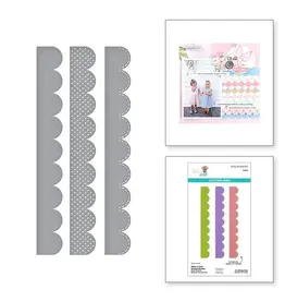 SPELLBINDERS SPELLBINDERS SIMPLE STORIES SIMPLE VINTAGE FLOWER SHOPPE COLLECTION STITCH & DOTS SCALLOP BORDERS ETCHED DIE SET