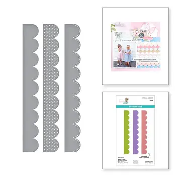 SPELLBINDERS SPELLBINDERS SIMPLE STORIES SIMPLE VINTAGE FLOWER SHOPPE COLLECTION STITCH & DOTS SCALLOP BORDERS ETCHED DIE SET