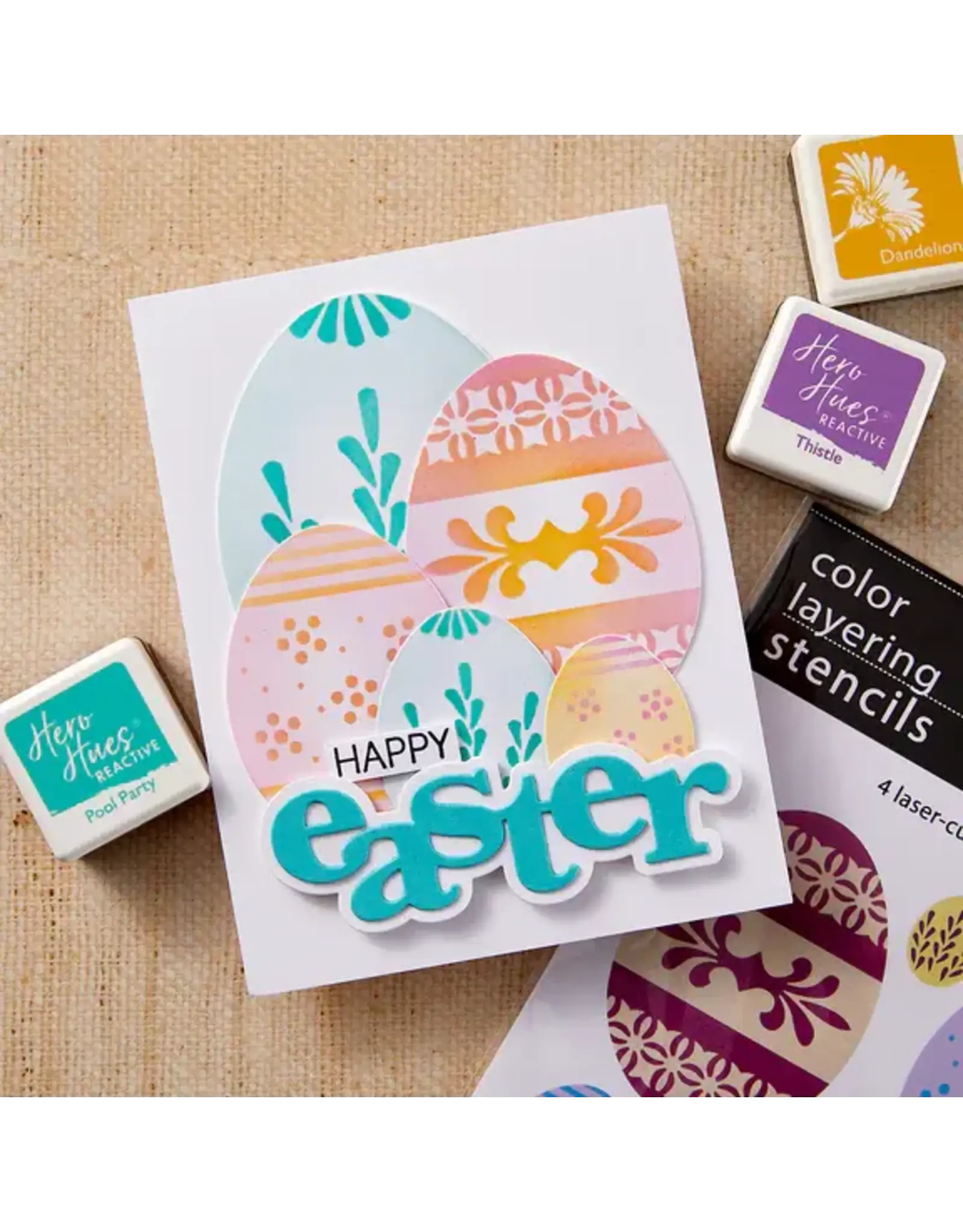 HERO ARTS HERO ARTS DECORATIVE EGGS COLOR LAYERING STENCIL SET
