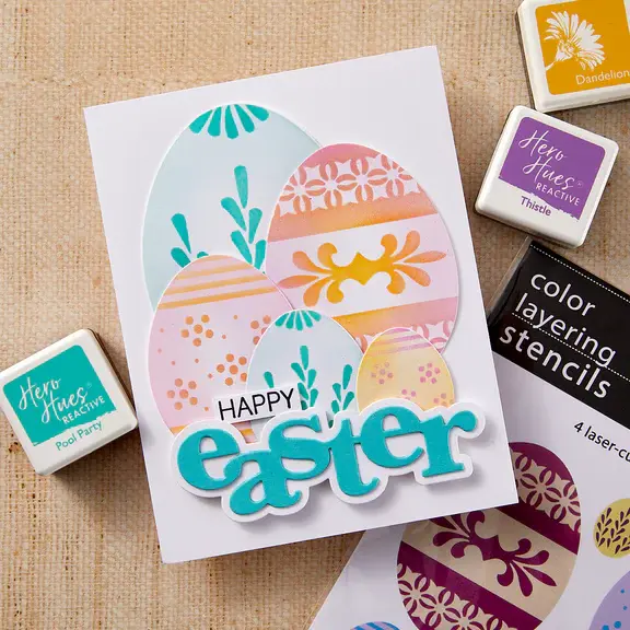 HERO ARTS HERO ARTS DECORATIVE EGGS COLOR LAYERING STENCIL SET
