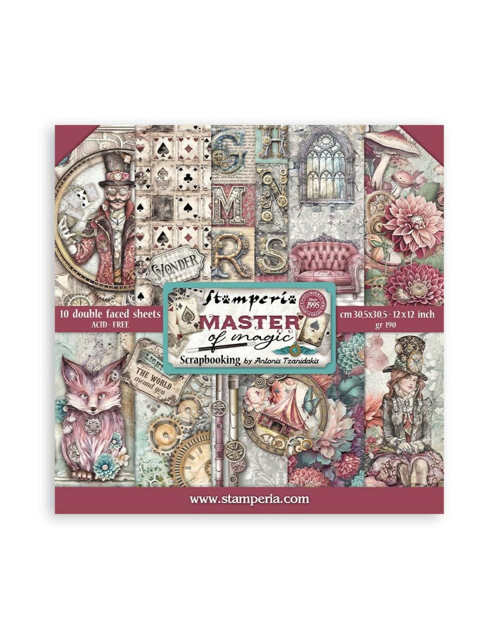 STAMPERIA STAMPERIA MASTER OF MAGIC COLLECTION 12x12 COLLECTION PACK 10 SHEETS