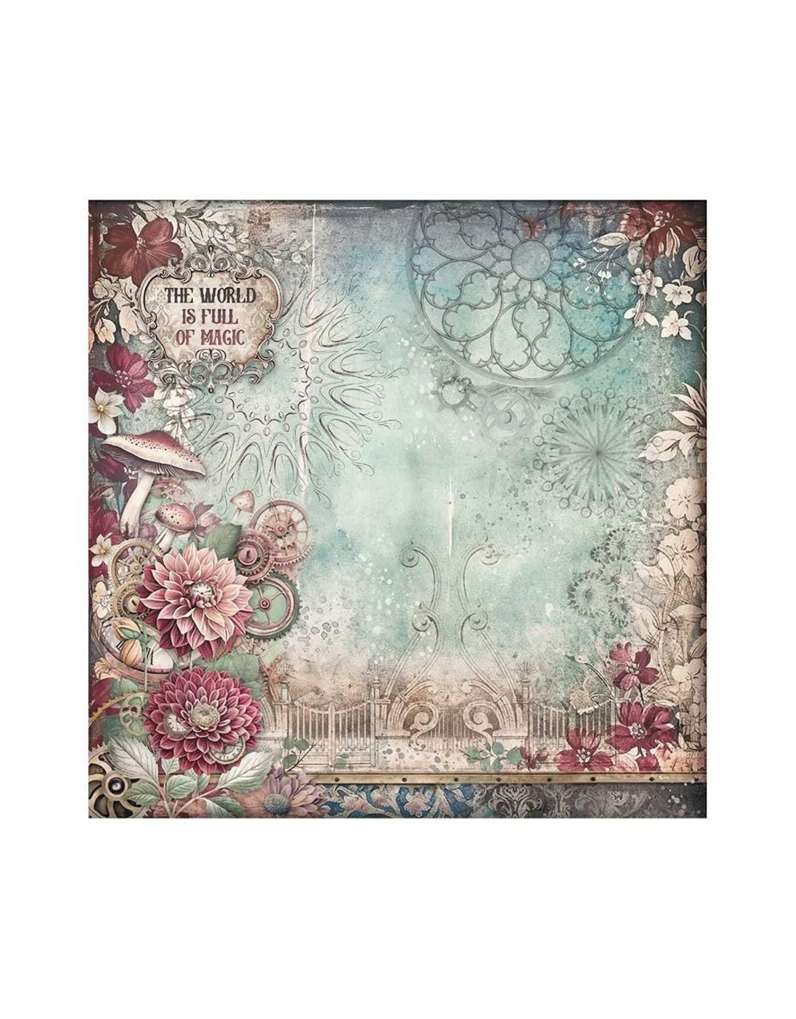 STAMPERIA STAMPERIA MASTER OF MAGIC 12x12 POLYESTER FABRIC SHEETS 4/PK