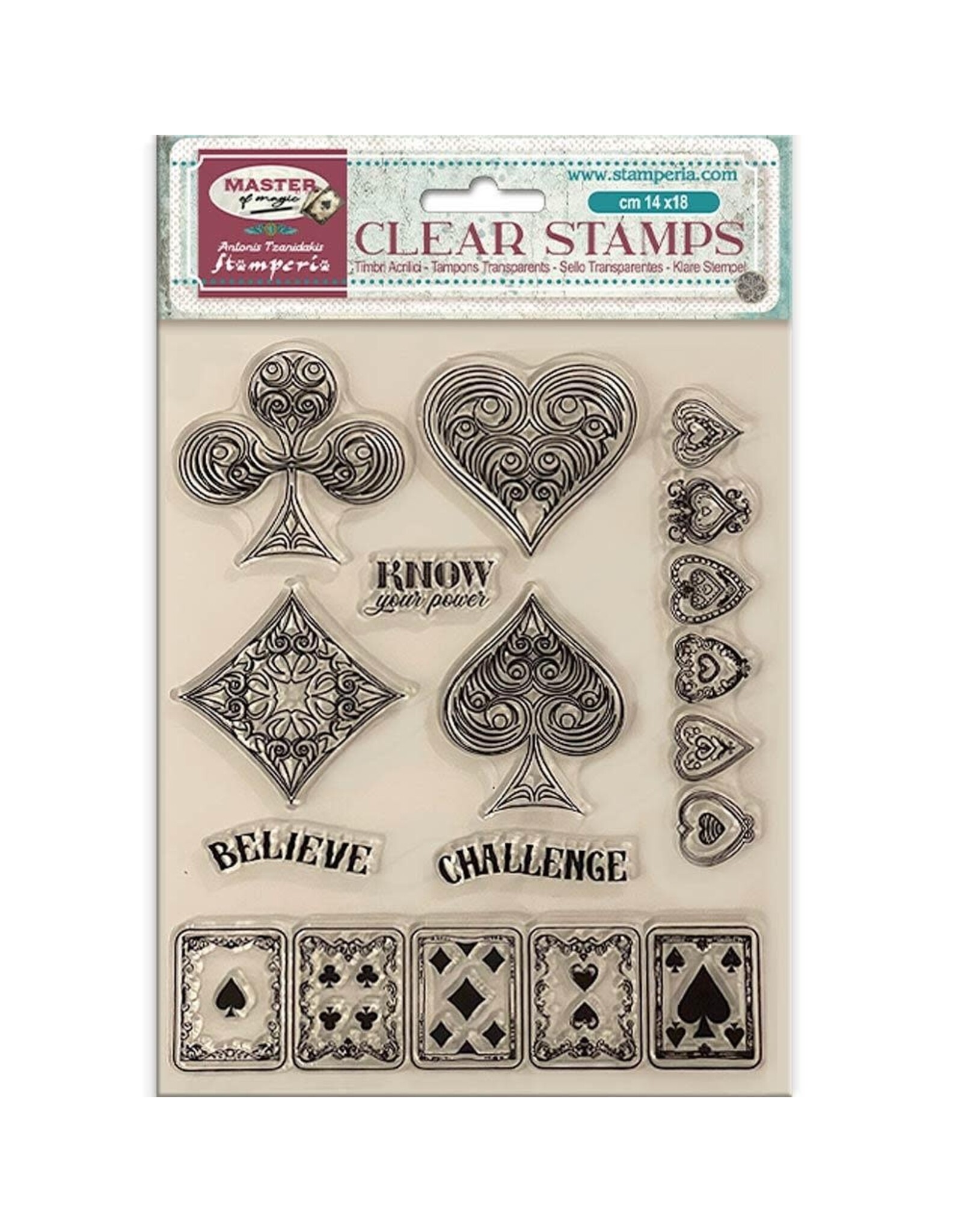 STAMPERIA STAMPERIA MASTER OF MAGIC PLAYING CARDS CLEAR STAMP SET