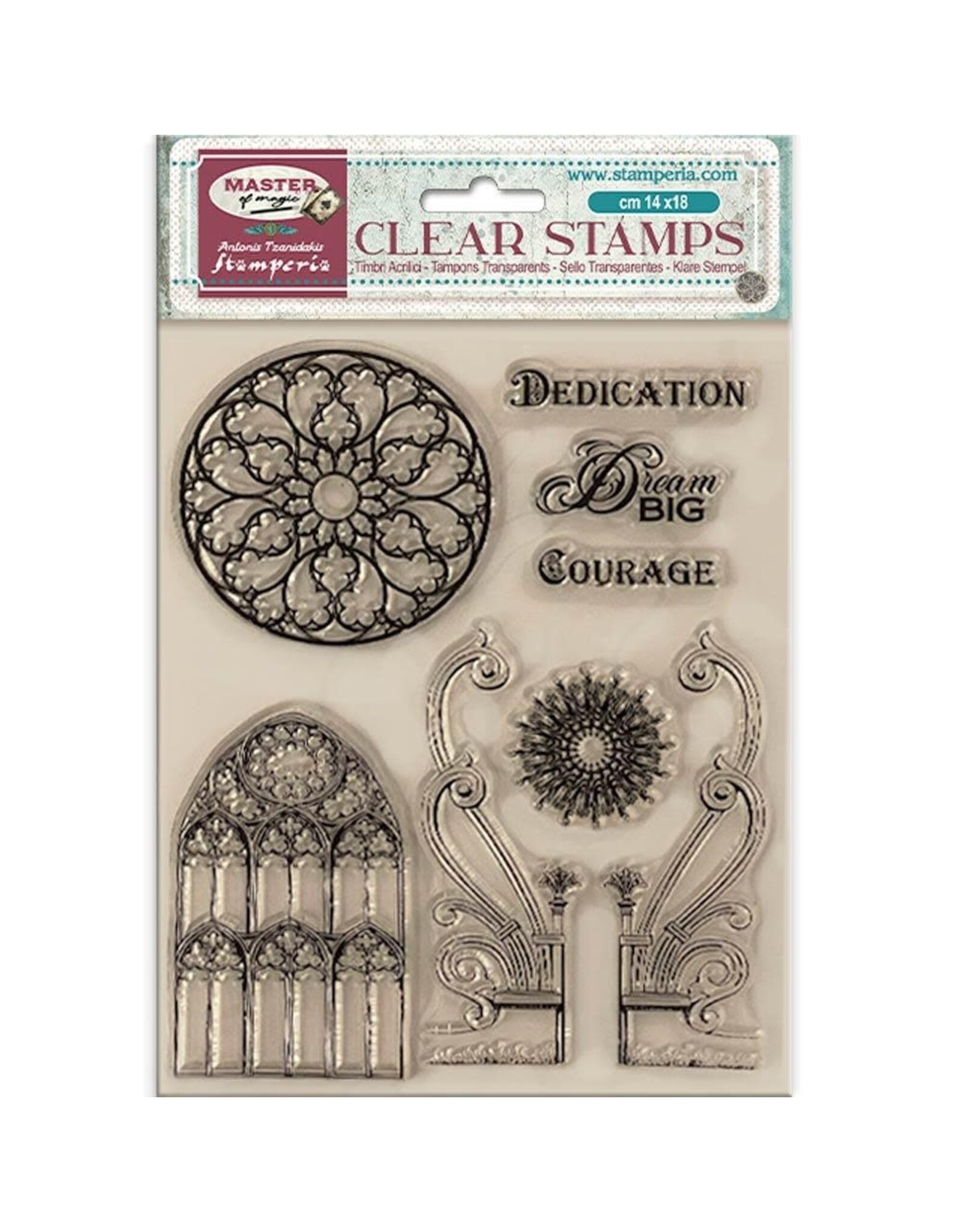 STAMPERIA STAMPERIA MASTER OF MAGIC GOTHIC ELEMENTS CLEAR STAMP SET