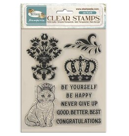 STAMPERIA STAMPERIA ALTEREGO CROWN AND CAT CLEAR STAMP SET