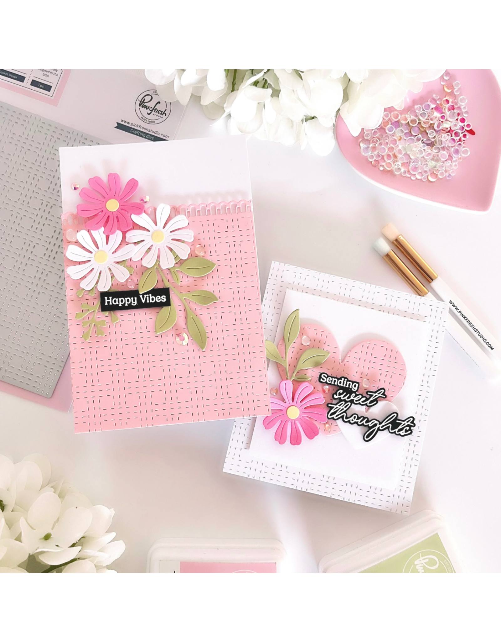 PINKFRESH PINKFRESH STUDIO STITCHED BASKET WEAVE COVERPLATE DIE