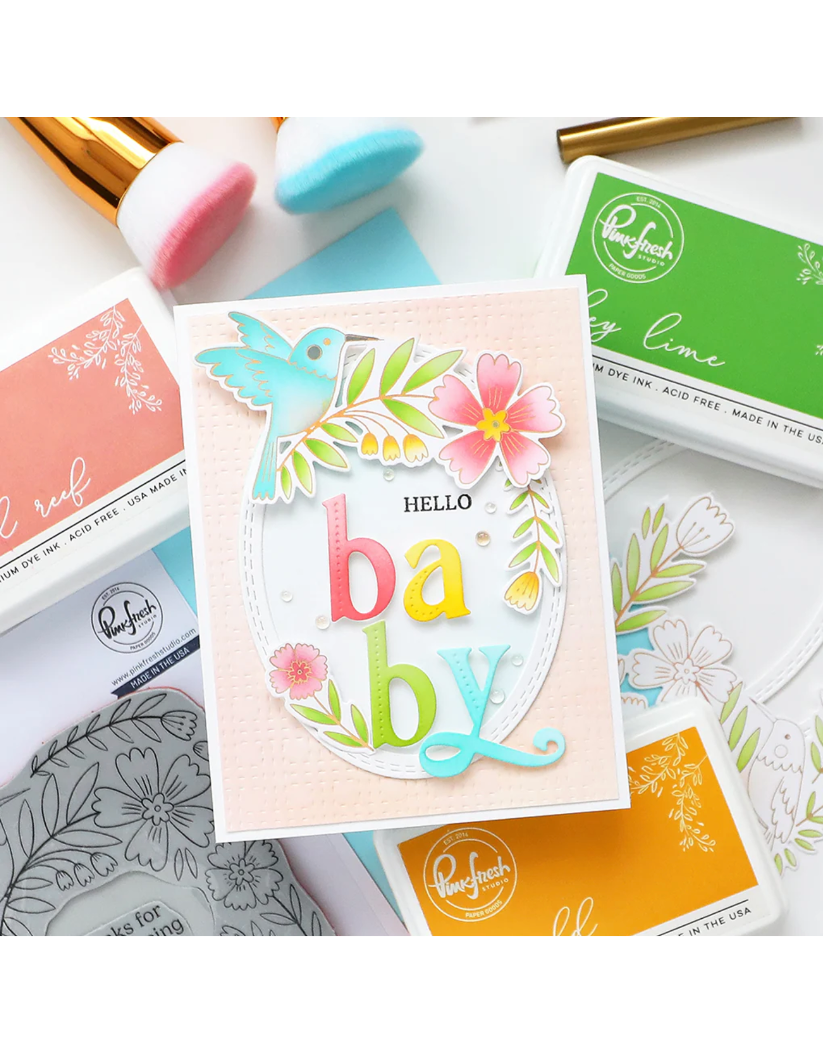 PINKFRESH PINKFRESH STUDIO HAPPY HUMMINGBIRDS CLING STAMP