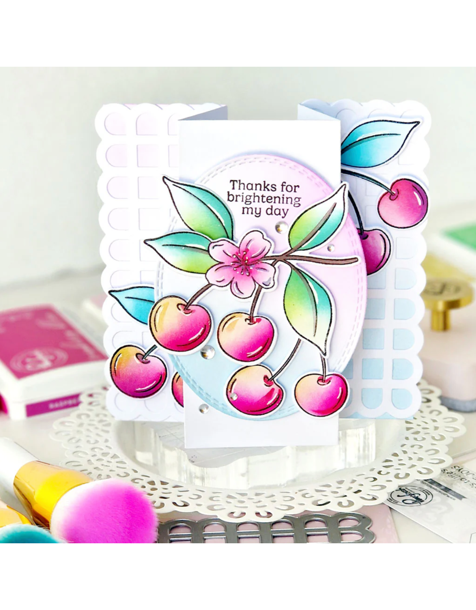 PINKFRESH PINKFRESH STUDIO CHERRY BLISS STENCIL SET 4/PK