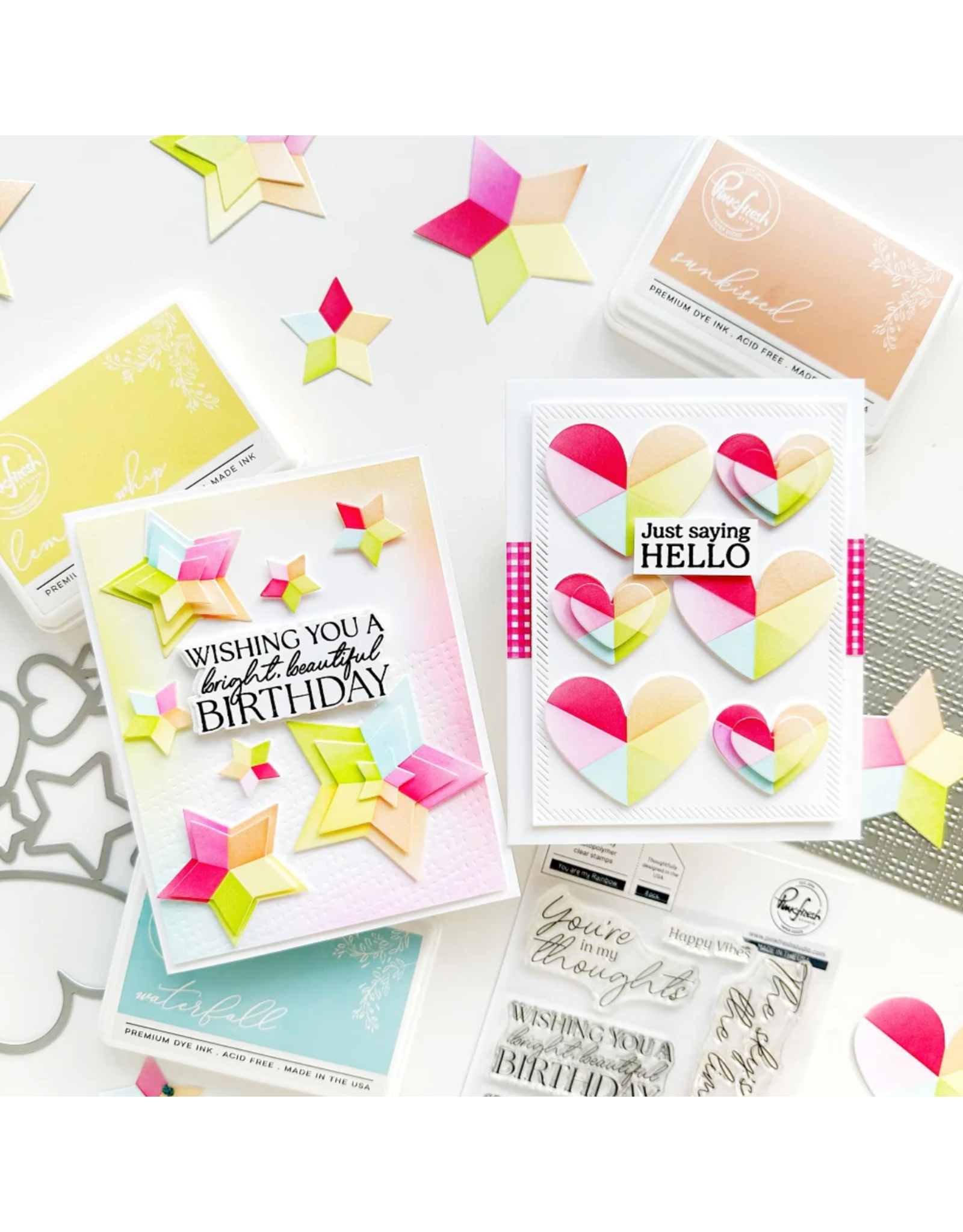 PINKFRESH PINKFRESH STUDIO RADIATING HEARTS & STARS DIE