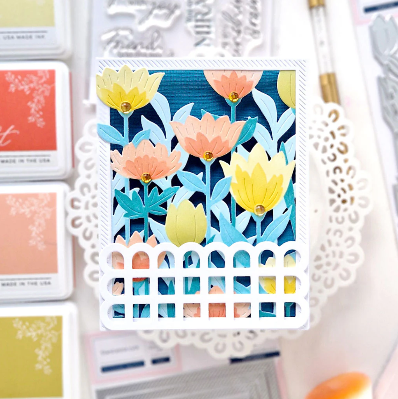 PINKFRESH PINKFRESH STUDIO FLORAL FIELD STENCIL SET 7/PK