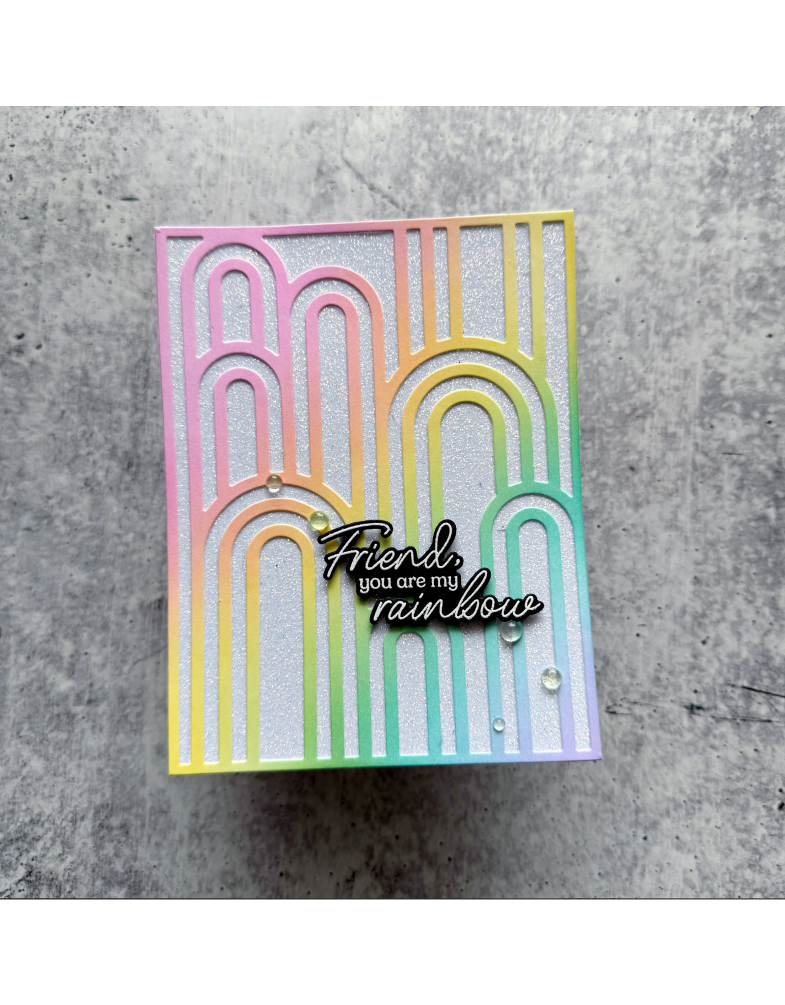 PINKFRESH PINKFRESH STUDIO ELEVATED RAINBOWS STENCIL SET 4/PK