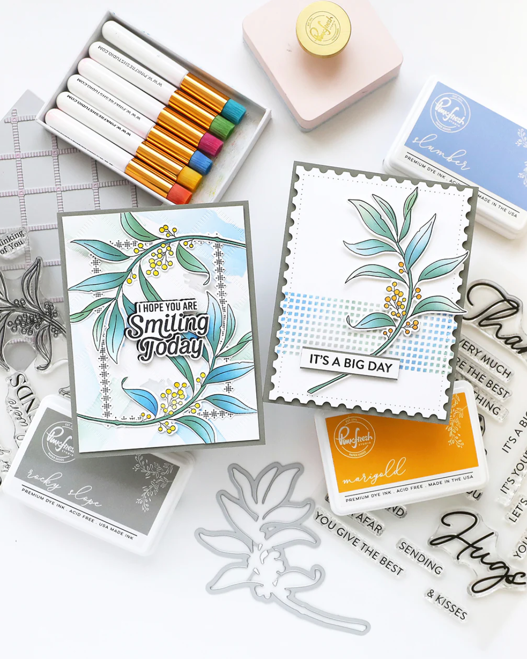PINKFRESH PINKFRESH STUDIO GRATEFUL GREENERY CLEAR STAMP SET