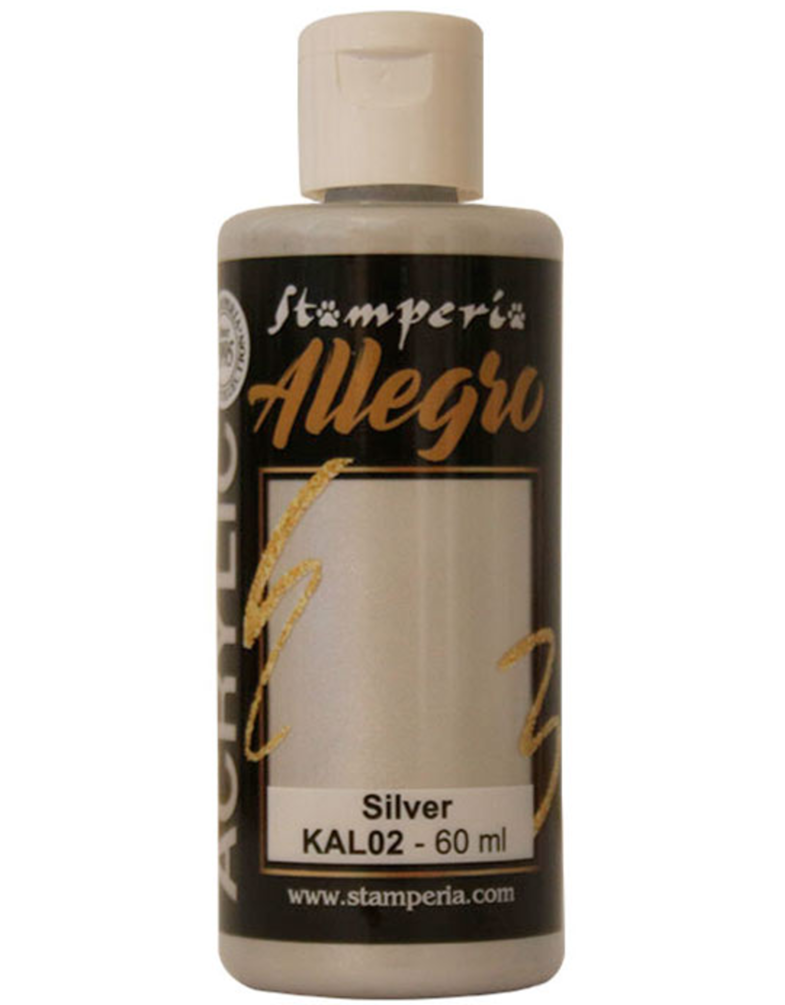 STAMPERIA STAMPERIA ALLEGRO PAINT SILVER METALLIC 60ML