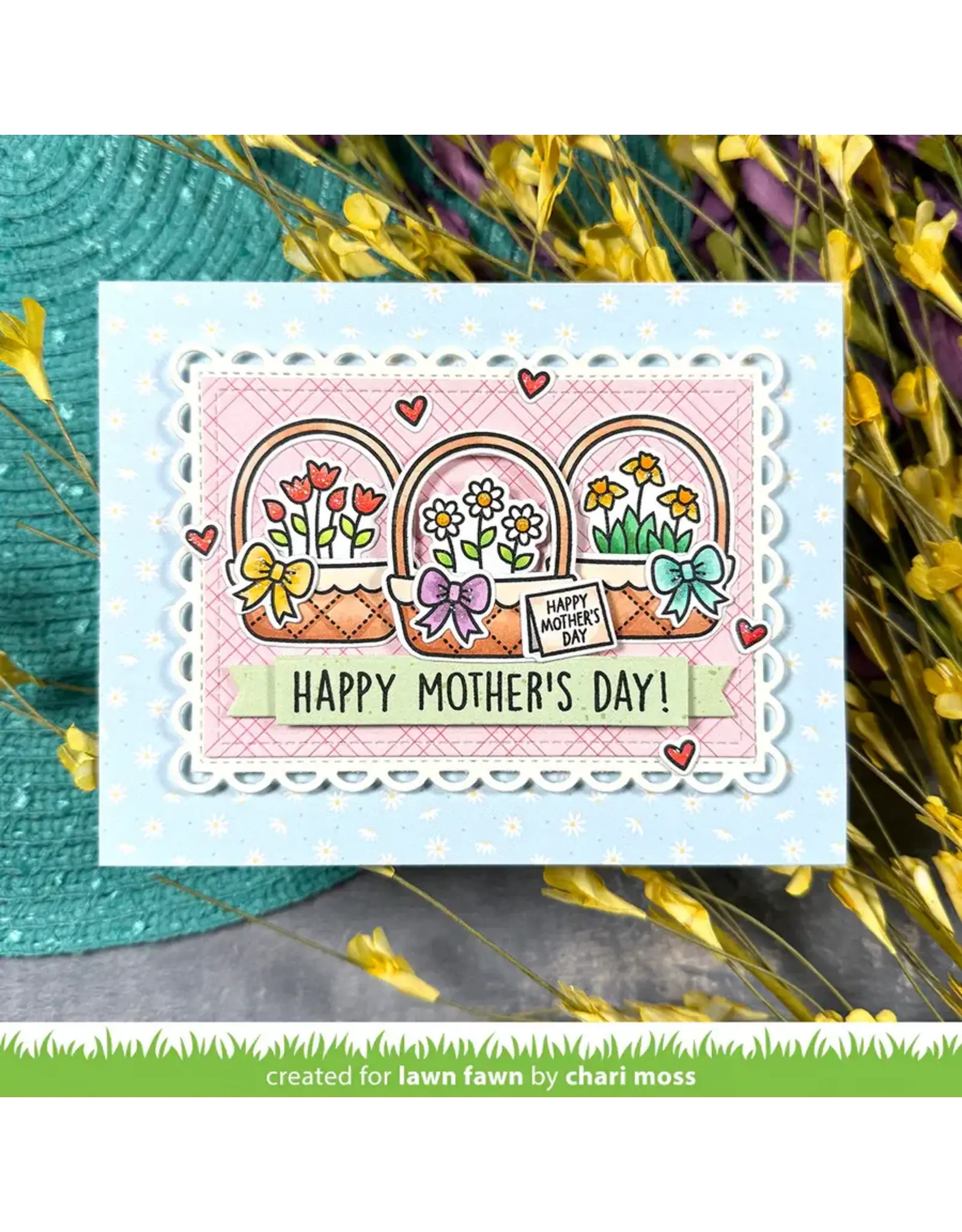 LAWN FAWN LAWN FAWN SPRING BASKET CLEAR STAMP SET