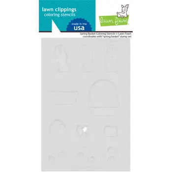 LAWN FAWN LAWN FAWN SPRING BASKET COLORING STENCIL 3/PK