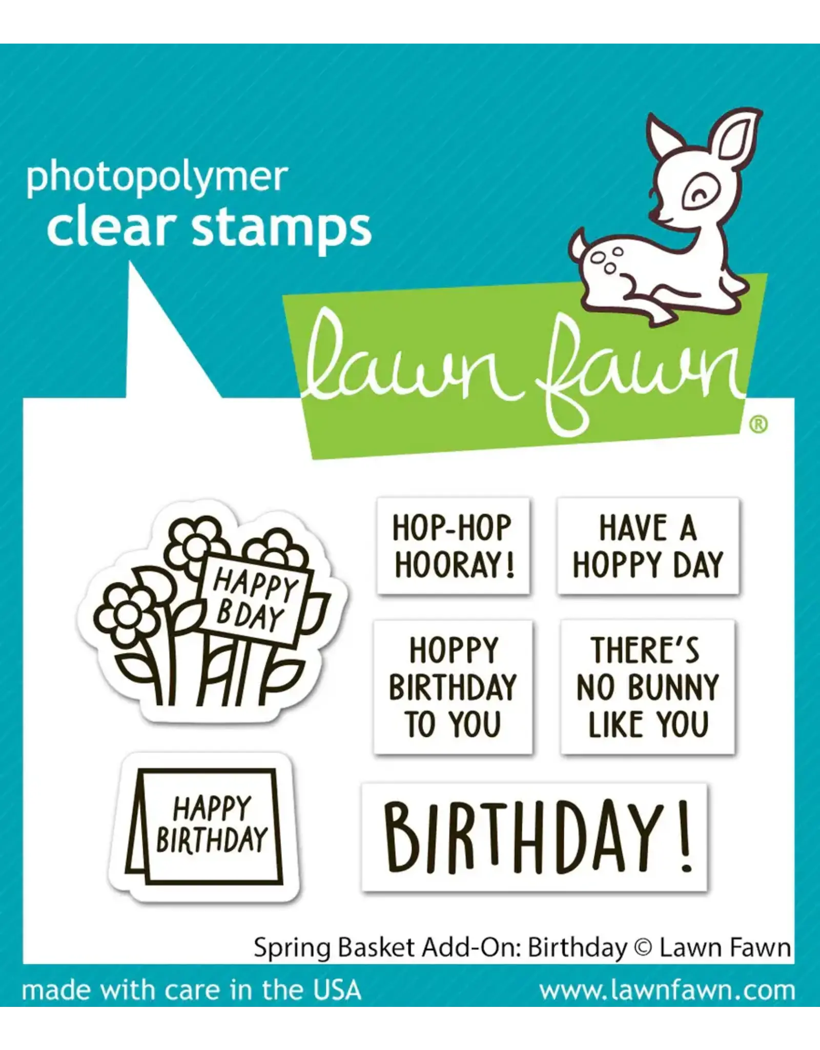 LAWN FAWN LAWN FAWN SPRING BASKET BIRTHDAY ADD-ON CLEAR STAMP SET